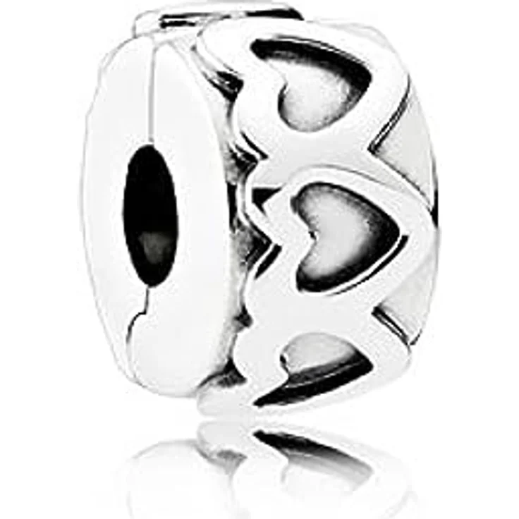 PANDORA Moments Gereihte Herzen Clip, Sterling Silber, 925, poliert, 10,5 x 6 mm – Bild 4