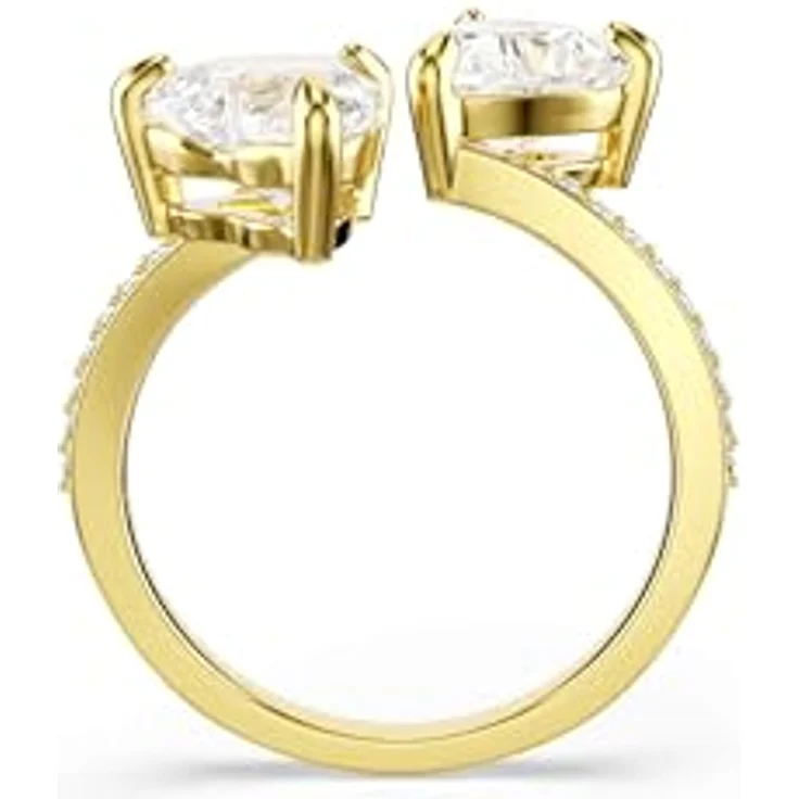 Swarovski Mesmera Attract Offener Ring, Herzschliff, Pavé, Herz, Weiß, Goldlegierungsschicht – Bild 3