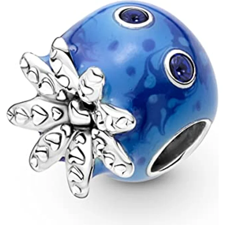 PANDORA Ocean Bubbles & Waves Octopus Charm 791698C01, Sterling-Silber mit blauen Emaille-Effekten und Kristallaugen – Bild 4