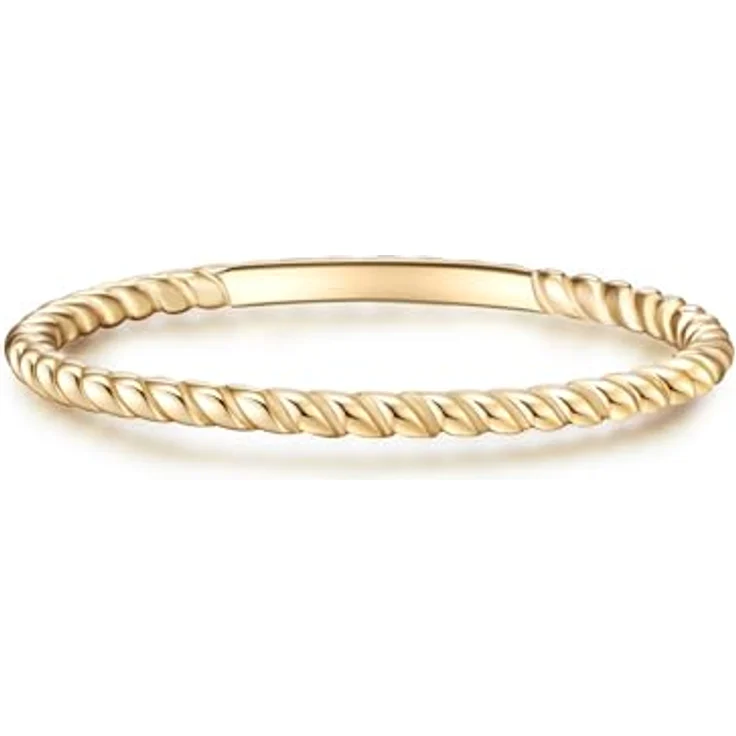GLANZSTÜCKE MÜNCHEN Damen-Ring 925/- Sterling Silber gelbvergoldet, gedrehter Steckring mit filigraner Ringschiene, perfekt für Stapellooks – Bild 1