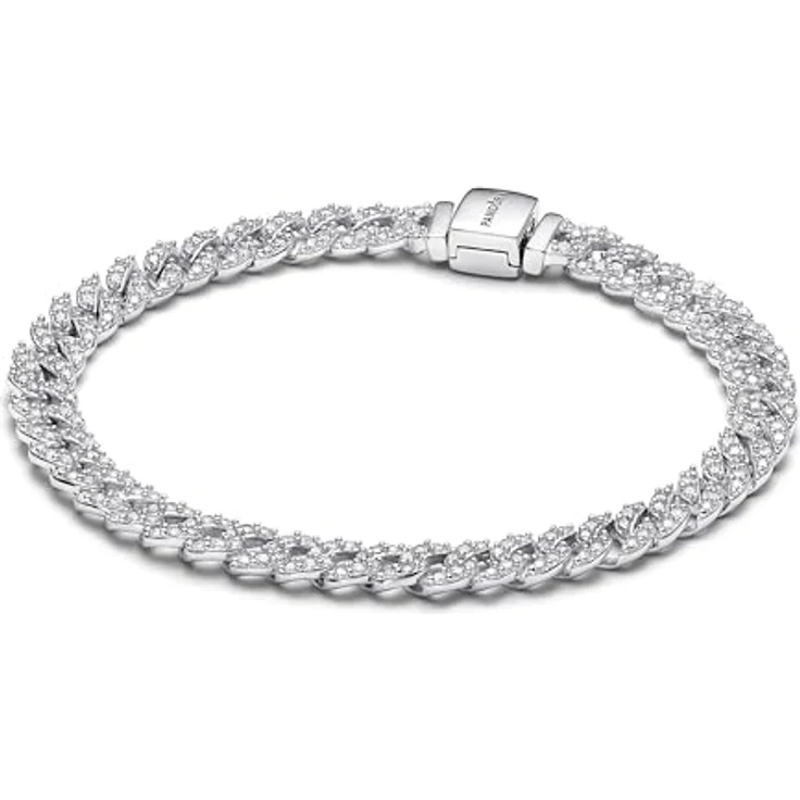 PANDORA Timeless Pavé Gliederarmband aus Sterling-Silber mit Cubic Zirkonia, 20 cm, Timeless Kollektion – Bild 1