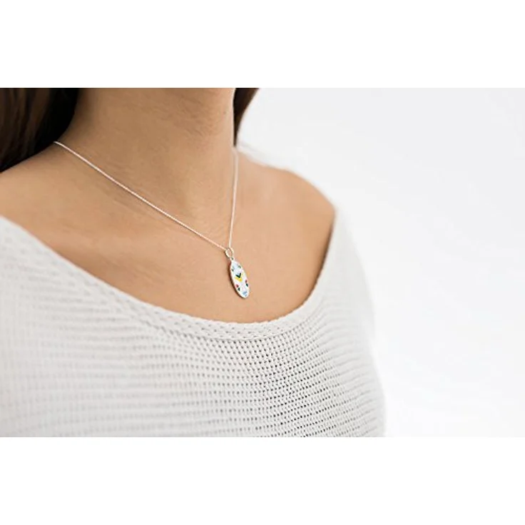 MATERIA Diamantierte Glitzer Kugelkette, 925 Silber Halskette 1,2mm, in 90 cm Länge, Damen Schmuck – Bild 2