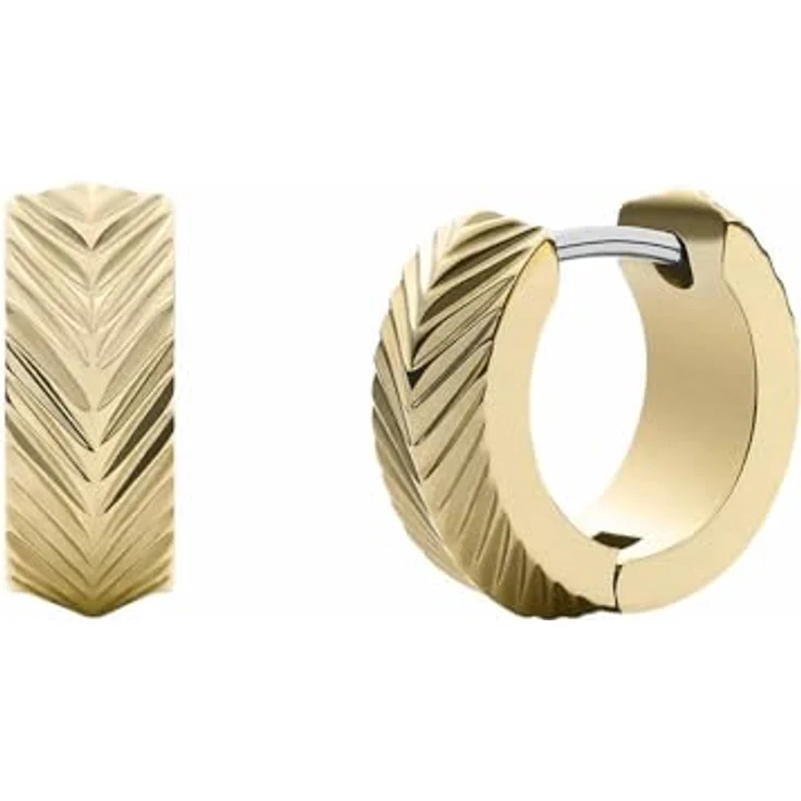 Fossil Damen Ohrringe, Goldfarbener Edelstahl mit Postverschluss, poliertes Finish, 13,2 mm x 13,9 mm x 13,2 mm – Bild 3