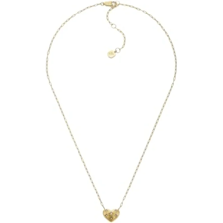 Fossil Sadie Damen-Edelstahl-Halskette, Karabinerverschluss, Safran-Gold – Bild 1