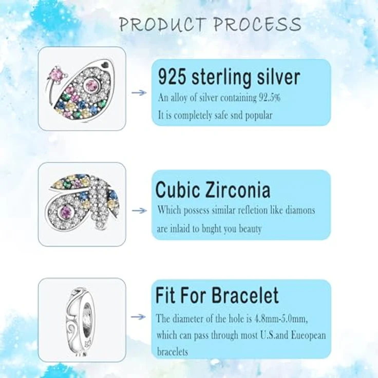 HappyStar 925 Sterling Silber Charm, I LOVE MOM Dangle Anhänger mit 5A-Zirkonen, geeignet für Pandora Armbänder, ideal als Geschenk zum Muttertag – Bild 5