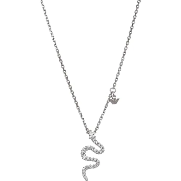 Emporio Armani EG3611040 Damen Collier Schlange, Sterlingsilber 925, 42 cm, poliert, Silberfarben