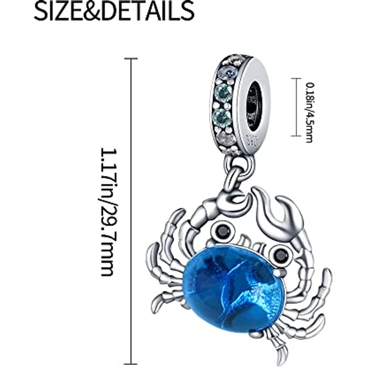 Pandach Damen Charm Anhänger 925 Sterling Silber, Zirkonia Beads für Armband und Halskette, Kompatibel mit europäischen Charms – Bild 5