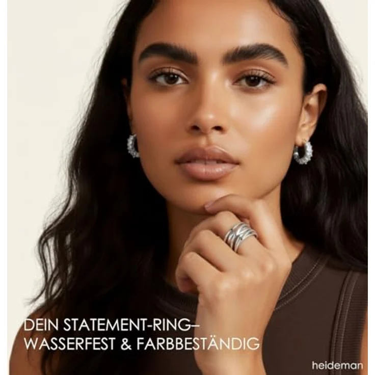 Heideman Serpi Ring Damen, polierter Edelstahl in Silber, eleganter Damenring ohne Stein – Bild 3