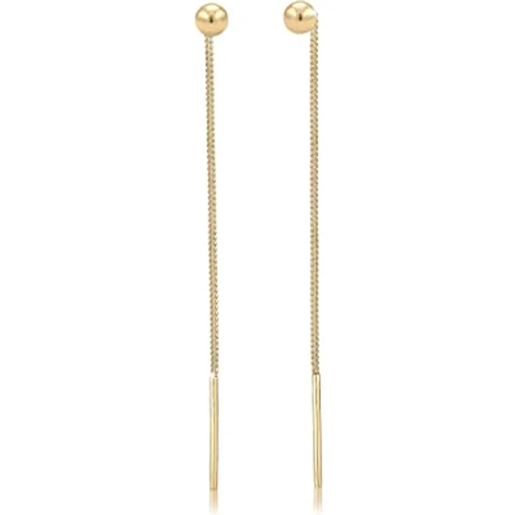 Elli Ohrringe Damen Ohrhänger Kugel Minimal Durchziehen, 925 Sterling Silber, Hochglanzpoliert und Anlaufgeschützt