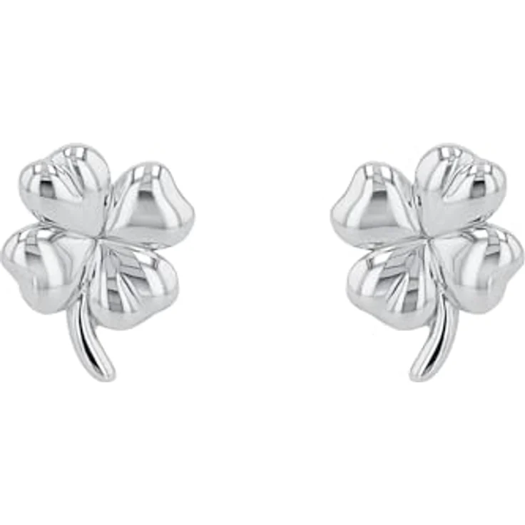 Amor 925 Sterling Silber Ohrstecker, Kleeblatt Design, 8 mm, Damen Ohrschmuck in Geschenkbox, 2016891 – Bild 4