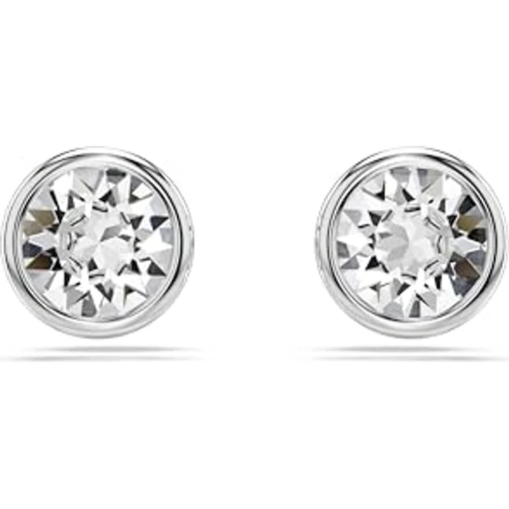Swarovski Imber Ohrstecker, Solitär mit kesselgefassten Rundkristallen, edel glänzend – Bild 1