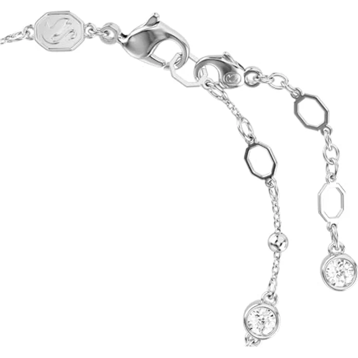 Swarovski Imber Armreif, Rhodiniertes Armband mit Strahlenden Rundkristallen, Weiß – Bild 3