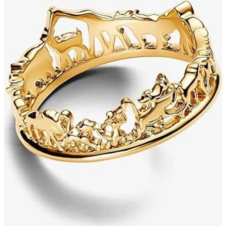 PANDORA Disney Der König der Löwen Ring, aus Sterling Silber mit vergoldeter Metalllegierung, Größe: 54, detailreiche Tiermotive – Bild 5