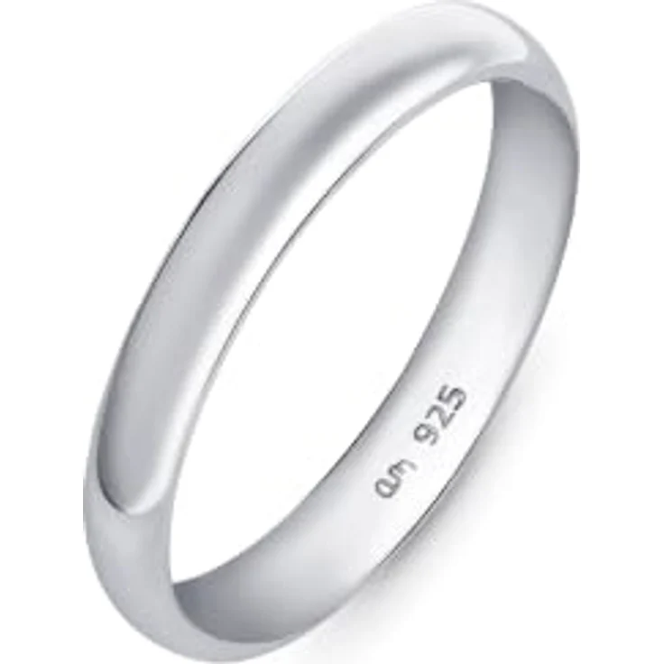 Amberta Hochzeitsringe 925 Sterling Silber, Eheringe für Damen und Herren mit Gelbgold- oder Roségold-Beschichtung, 3 mm Ringgröße 64 – Bild 1