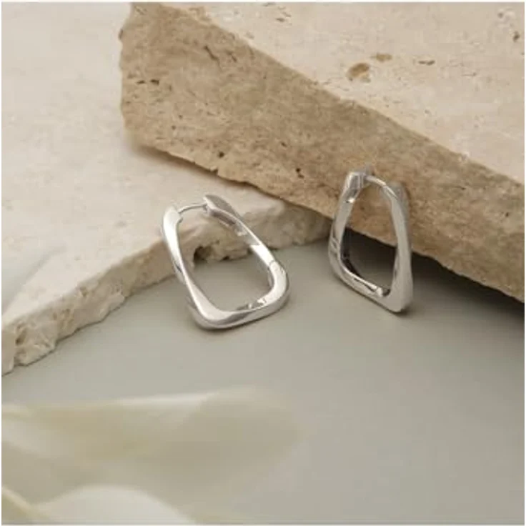 JETTE Damen-Creolen 925er Silber, zeitloser Schmuck für Damen, One Size, Silber 32025935 – Bild 2