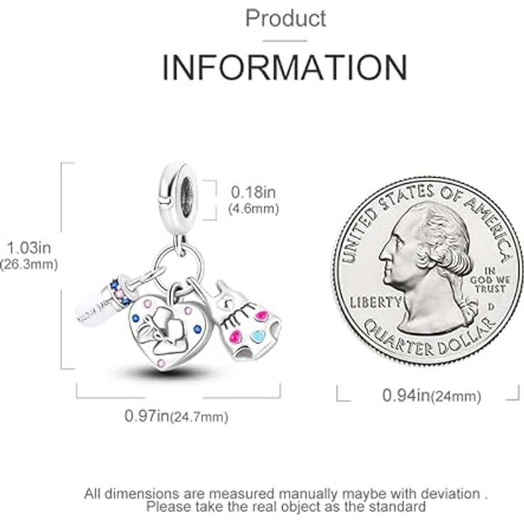 TINSLO Charm Anhänger Damen 925 Sterling Silber mit Zirkonia-Steinen, kompatibel mit Pandora Armband und Halskette, geeignet für europäische Charms – Bild 5