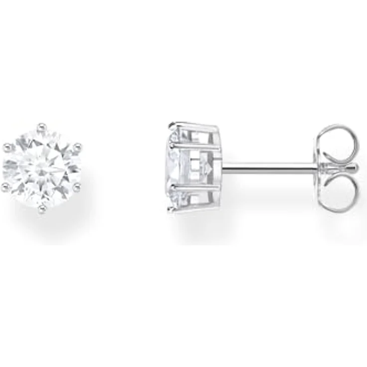 THOMAS SABO Ohrstecker H2301-051-14, mit weißem Stein im Brillantschliff, aus recyceltem 925 Silber – Bild 1