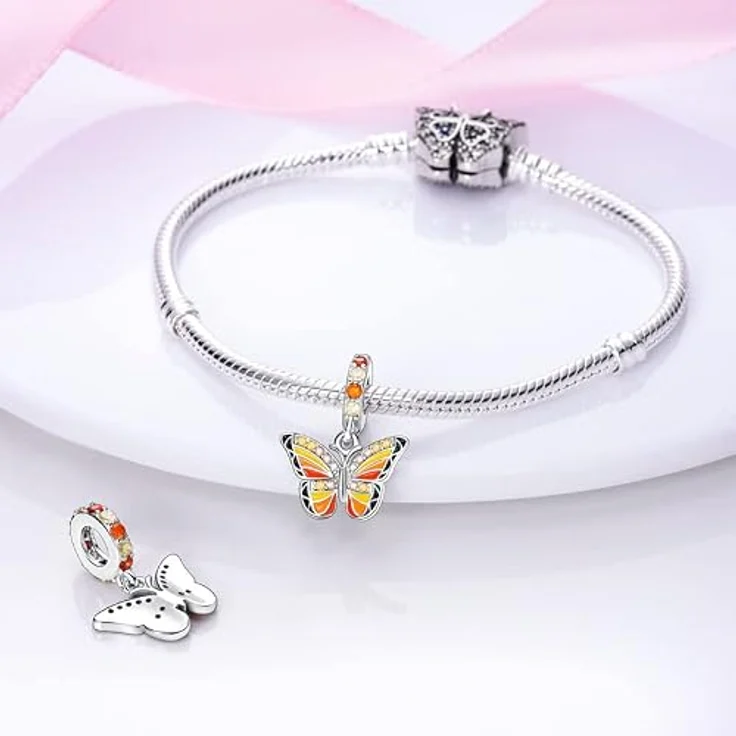 TINSLO Charm Anhänger Damen, 925 Sterling Silber mit Zirkonia-Steinen, kompatibel mit Pandora Armbänder und Halsketten, ideales Geschenk für Frauen und Mädchen – Bild 3