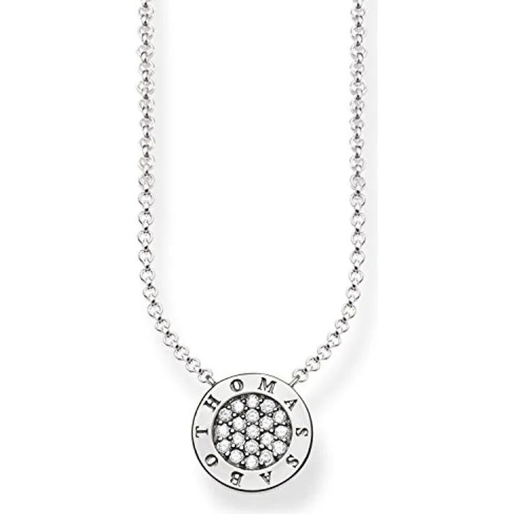 Thomas Sabo Damen Kette Collier Zirkonia, 925 Sterling Silber, vielfältig kombinierbar