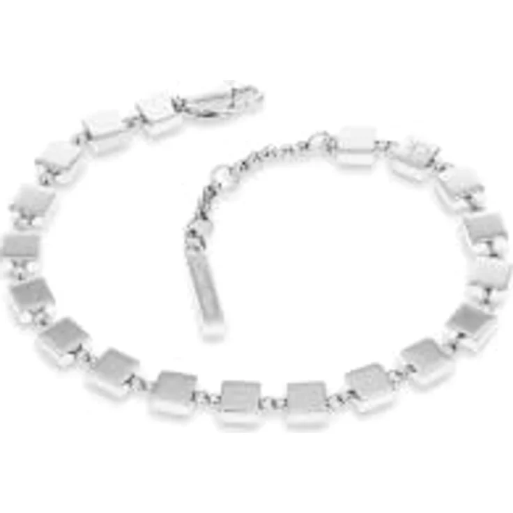 Calvin Klein Damen-Armband Rolo-Kette, verstellbar, aus Edelstahl, silberfarben, geometrisches Design – Bild 2