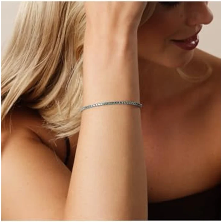 CHRIST Damen-Armband 925er Silber, recycelte Zirkonia, One Size, hellblau, Silber 32029640 – Bild 2
