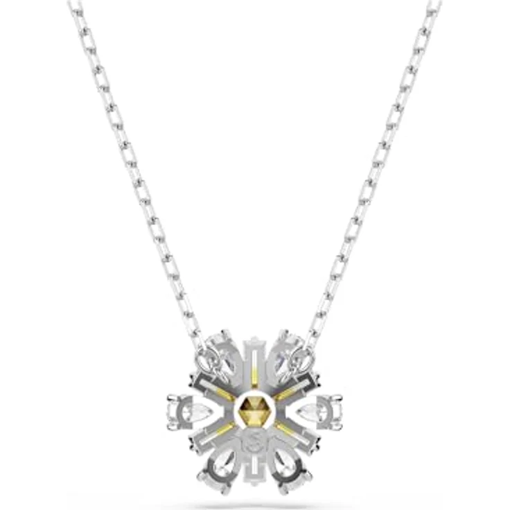Swarovski Idyllia Anhänger, Gelbe, Rosé Vergoldete Damenhalskette mit Blumen-Motiv und Swarovski Kristallen – Bild 4
