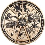 FaNaTtik Dungeons & Dragons 50th Anniversary Spinner Pin Badge, Antik Gold Finish, Limited Edition, 50 mm Durchmesser, beweglicher Spinner, weltweit auf 5000 Stück limitiert, offiziell lizenziertes Merch.