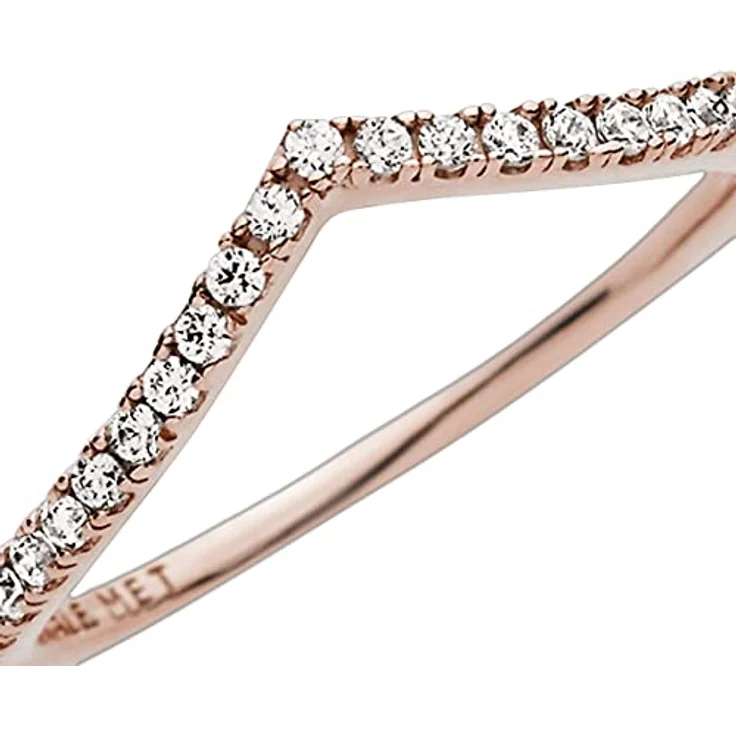PANDORA Sparkling Wishbone Ring, 14 Karat rosévergoldet mit Cubic Zirkonia, Größe 54, Timeless Collection – Bild 3