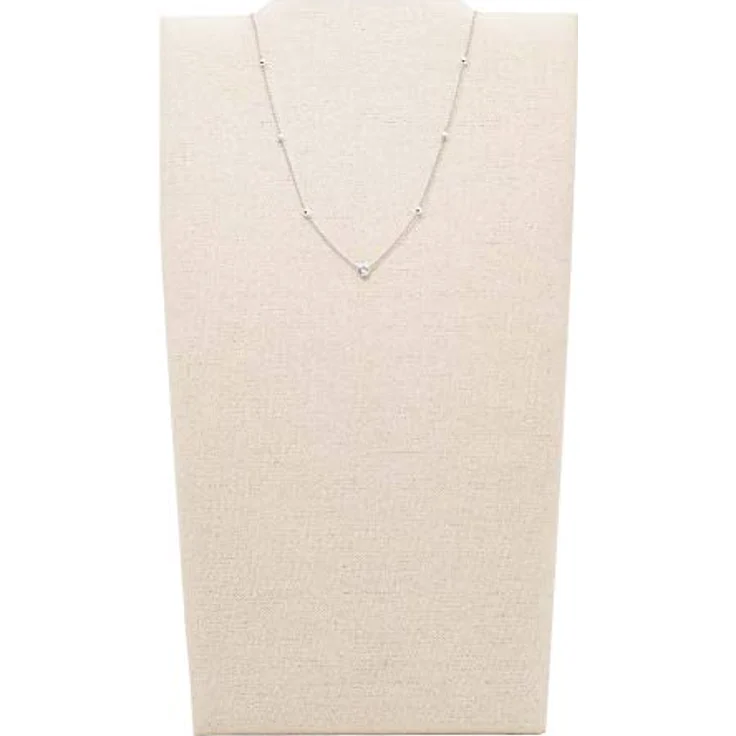 Fossil Glitz By The Yard, Halskette für Frauen aus Sterlingsilber, Gesamtlänge 40 cm + 2,54 cm + 2,54 cm, Silber – Bild 2