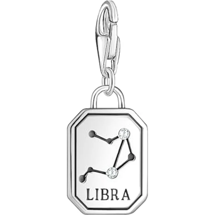 THOMAS SABO Charm-Anhänger Waage, Silber 925 Sterlingsilber geschwärzt mit Steinen – Bild 2