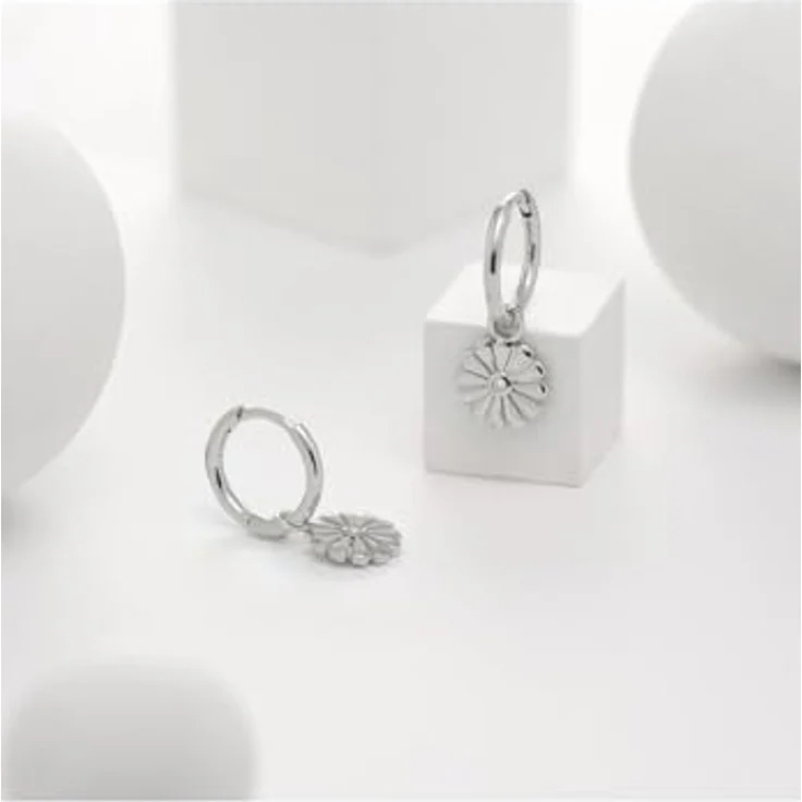 Guido Maria Kretschmer Damen-Creolen 925er Silber mit 2 Diamanten, One Size, Silber – Bild 2