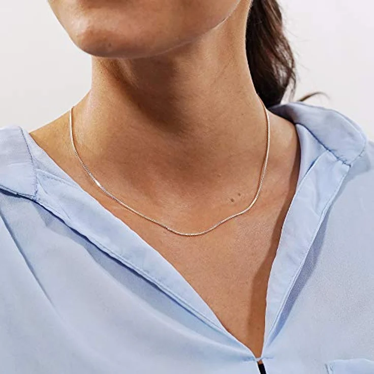 trendor Venezianer Kette 925 Silber, feine Halskette ohne Anhänger, Stärke 0,9 mm, 36-80 cm, poliert, anlaufgeschützt, Made in Germany – Bild 3