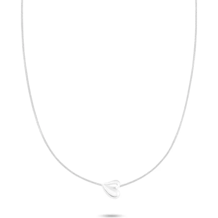 Tamaris Kette mit organischem Herz aus Edelstahl, Silber, verstellbar bis 45 cm, wasserfest & hautfreundlich