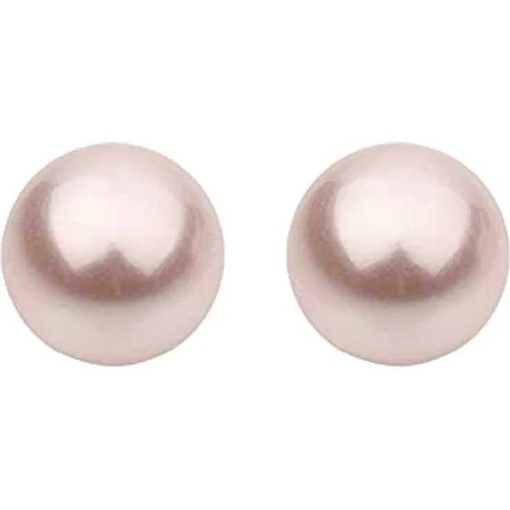 Nenalina Ohrstecker 925 Silber, Damen Ohrringe mit 8 mm rosa Glasperlen, elegant und zeitlos – Bild 2
