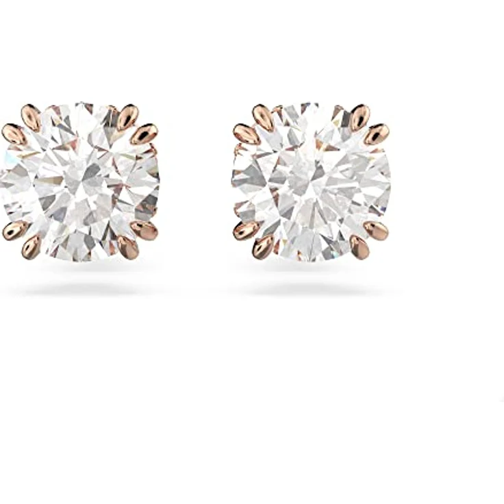 Swarovski Stilla Ohrringe, Rosé Vergoldete Ohrstecker mit Klaren Swarovski Kristallen und Pavé Fassung – Bild 1