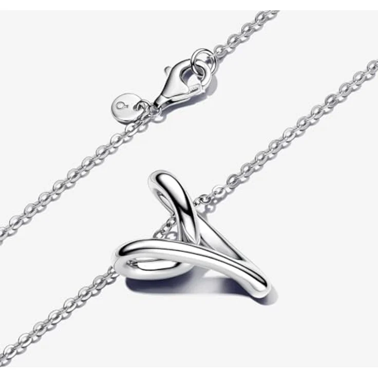 PANDORA Essence Organisch Geformtes Herz Anhänger-Halskette, Sterling Silber, Größe 70cm, verstellbar – Bild 3