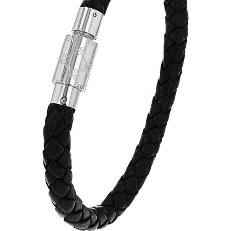 JOOP! Herren Armband Edelstahl Leder, 21 cm, Silber, mit Magnetverschluss, in Schmuck Geschenk Box, 2023437 – Bild 2