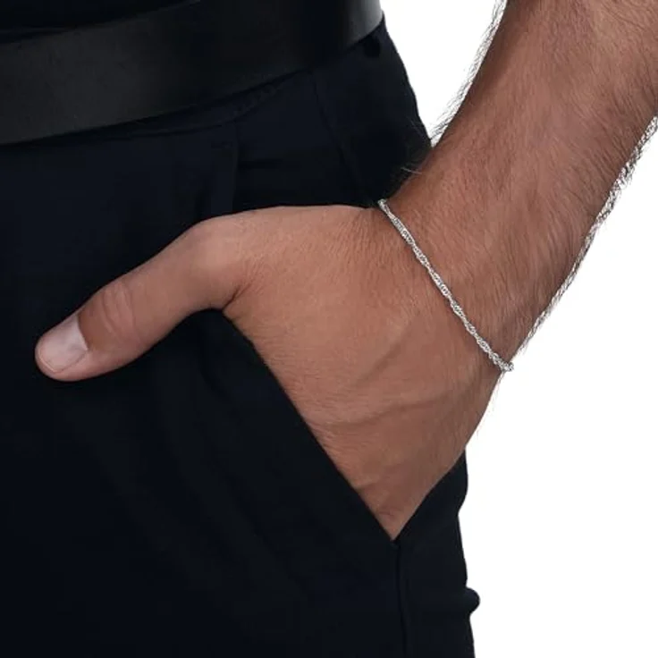 Amor Armband 925 Sterling Silber, Unisex Damen Herren Armschmuck, 19 cm, Federringverschluss, Geschenkbox, 2016541 – Bild 4