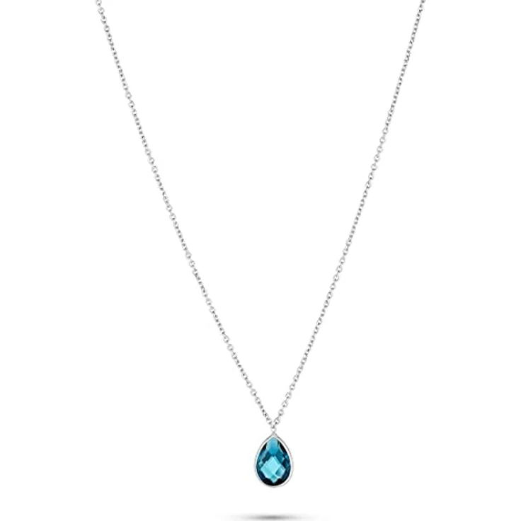 CHRIST Damen-Kette 375er Weißgold mit Topas, 45 cm lang, schlichtes Collier in Weißgold – Bild 1