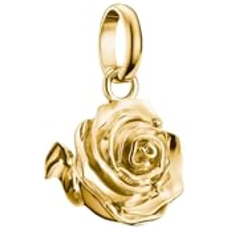 THOMAS SABO Charm-Anhänger Rosenblüte Connect, vergoldet aus 925er Sterlingsilber, filigranes Design für Ketten und Armbänder