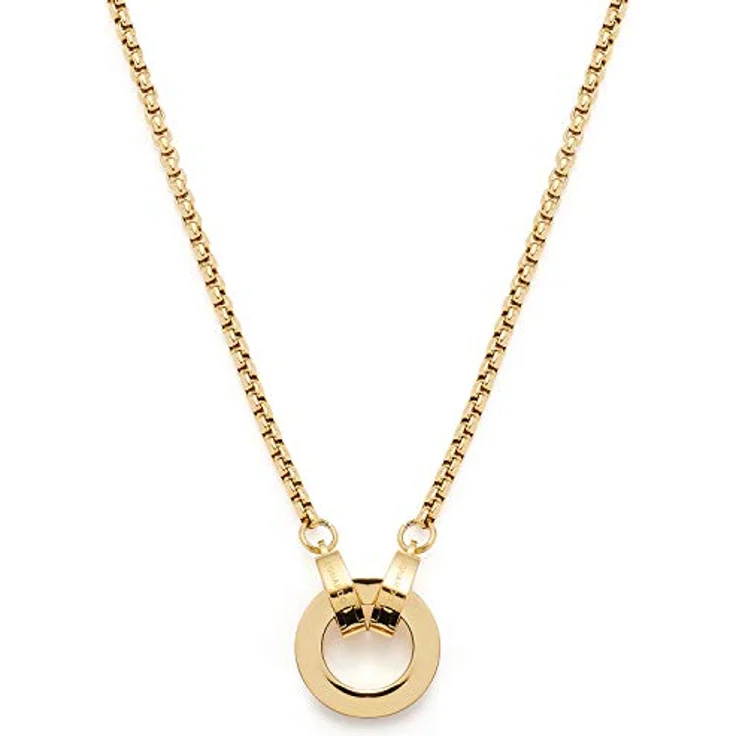 JEWELS BY LEONARDO Halskette Clip & Mix Lolita, goldfarbene Venezianer-Kette aus Edelstahl, 43 cm, mit Charm-Anhänger-Ring – Bild 2
