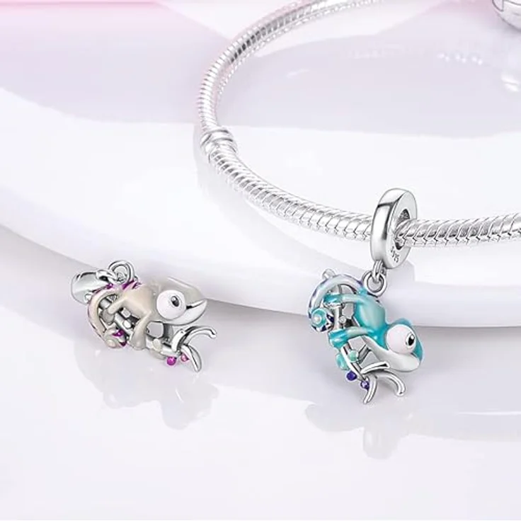 TINSLO Charm Anhänger Damen, 925 Sterling Silber mit Zirkonia-Steinen, kompatibel mit Pandora Armbändern und Halsketten, für Frauen und Mädchen – Bild 5
