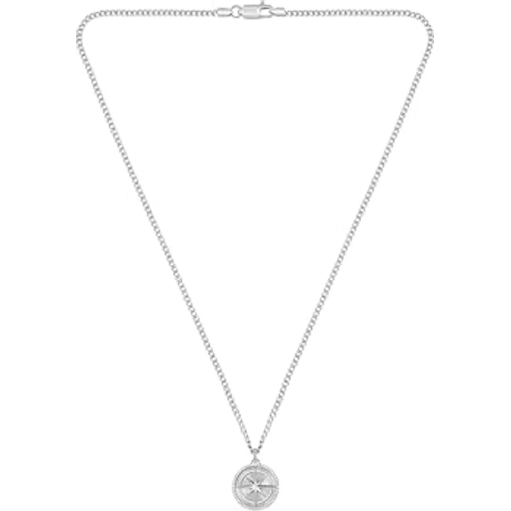 BOSS Jewelry Halskette mit Kompass-Anhänger für Herren Kollektion NORTH aus hypoallergenem Edelstahl, 558 mm Länge – Bild 1