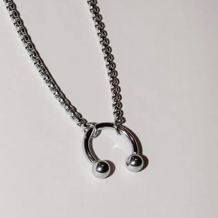 LIEBESKIND BERLIN Necklace, Edelstahl-Halskette in Silber, Box Chain, verstellbar bis 45 cm, wasserfest & hautfreundlich – Bild 4