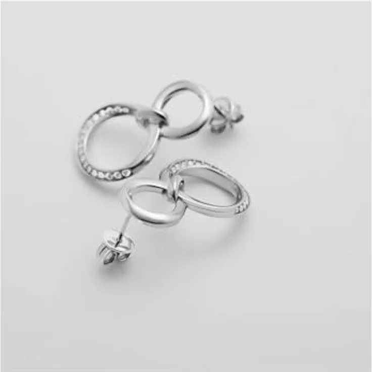 JETTE Damen-Ohrhänger 925er Silber, recycelte Zirkonia, One Size, Silber 32029957 – Bild 3