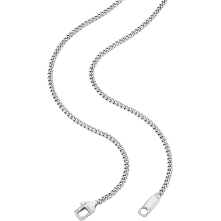 Emporio Armani EGS3252040, Herren Halskette aus silberfarbener Edelstahl mit mattem Finish, 50 cm Länge, sicherer Karabinerverschluss – Bild 5