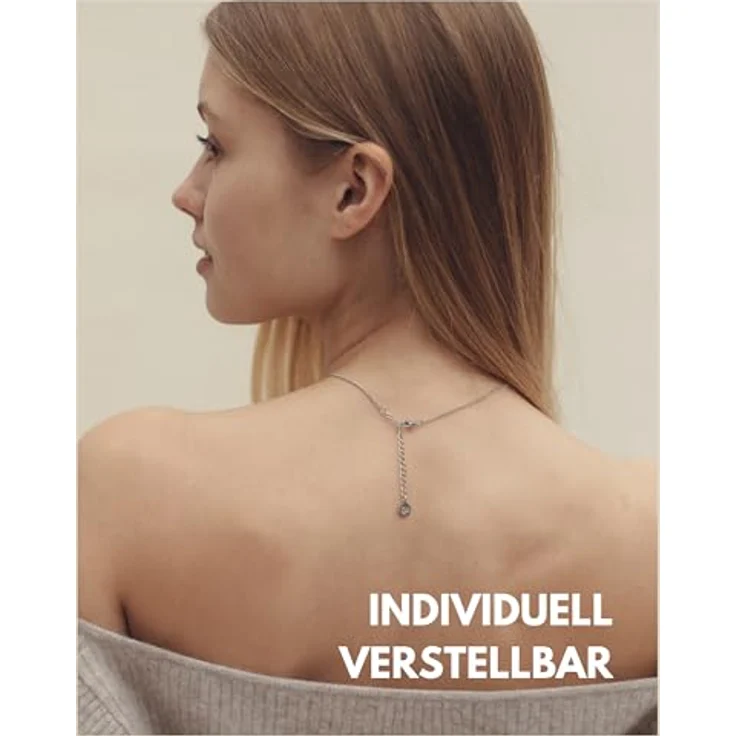 GD GOOD.designs Kette mit Plättchen, 5 Coin Halskette in 18K Gold, Wasserfest und verstellbar, Damen Schmuck aus Edelstahl – Bild 4