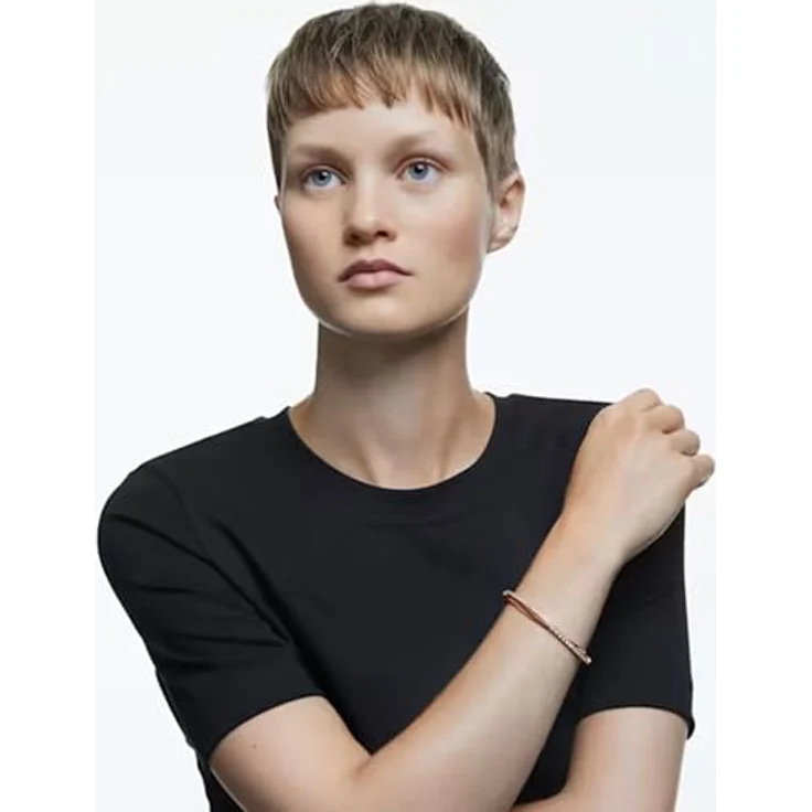 Swarovski Hyperbola Armband, Weißer und Rosé Vergoldeter Damenarmreif mit Swarovski Kristallen – Bild 3