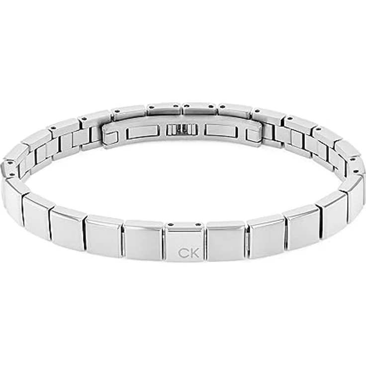 Calvin Klein MINIMALISTIC SQUARES, Herren-Armband aus Edelstahl mit Knebelverschluss, 19,5 cm, graviertes CK Logo – Bild 1
