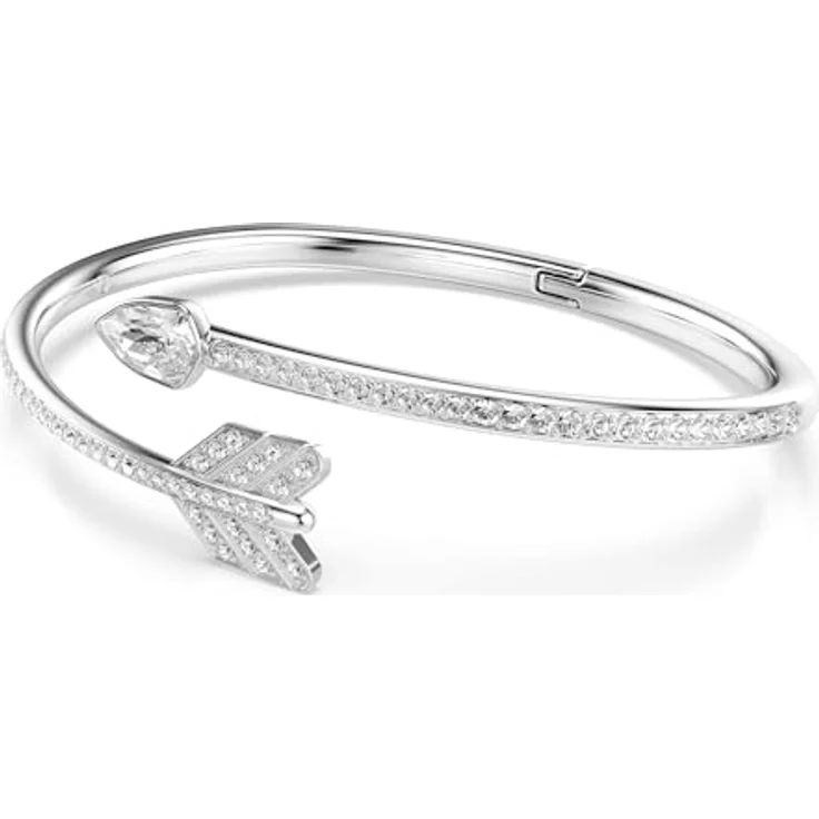 Swarovski Idyllia Armreif, Rhodiniert mit verschiedenen Schliffen und Pfeil-Design, Weiß – Bild 2